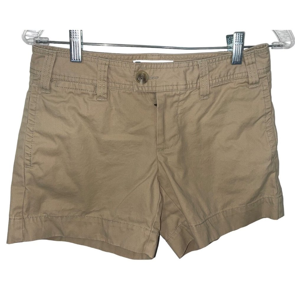 GAP Women's Junior Midi Length Favorite 100% Cotton Khaki Short Size 1